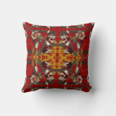 Red Magnolias on Red Background クッション (裏面)