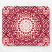 Red Mandala Medallion Bold Pattern Design マウスパッド (正面)