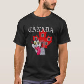RED MAPLE LEAF HOUSE WITH CAT Tシャツ (正面)