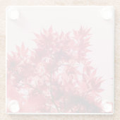 Red Maple Leaves on Pink ガラスコースター (裏面)