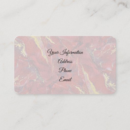 Red Marble Business Card 名刺 (裏面)