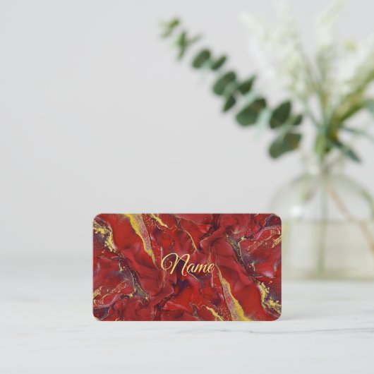 Red Marble Business Card 名刺 (スタンド正面)