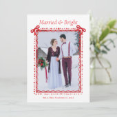 Red Married & Bright First Christmas Couple シーズンカード (スタンド正面)