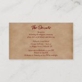 Red Masquerade Burgundy English Roses Quinceañera エンクロージャーカード (裏面)