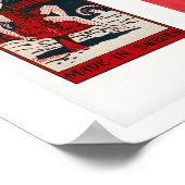 Red Matchbox Labels Grid, Vintage Ephemera Print ポスター (角)