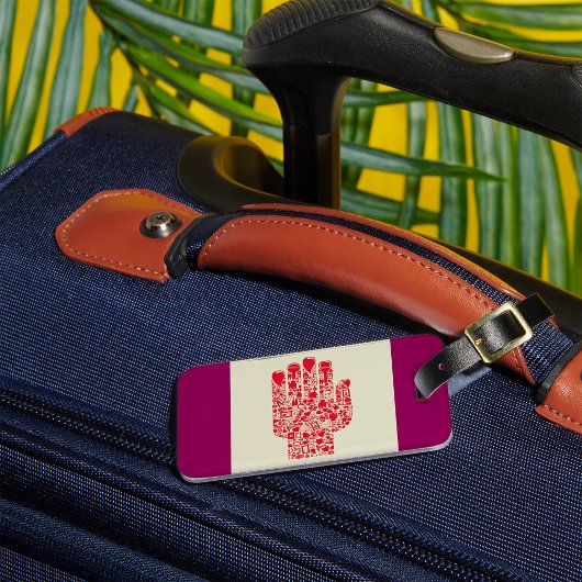 Red Medical Hand Symbol Healthcare ラゲッジタグ