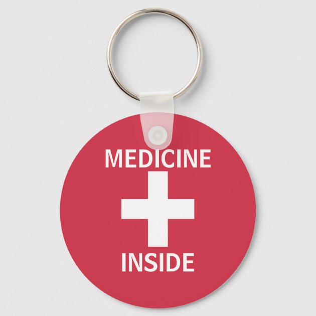 Red Medicine Inside First Aid Symbol Medication キーホルダー ...