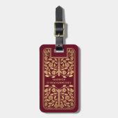 Red Medieval Fantasy Gold Sword Name ラゲッジタグ (正面縦)