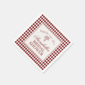 Red Merlot Harlequin Checkered Bridal Shower スタンダードカクテルナプキン (角)
