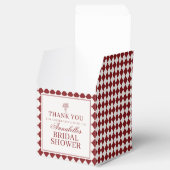 Red Merlot Harlequin Checkered Bridal Shower フェイバーボックス (オープン)