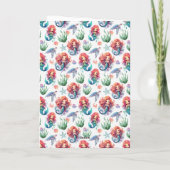 Red Mermaid Birthday Card in White カード (裏面)