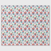 Red Mermaid Birthday Gift Wrap in White ラッピングペーパー (フラット)