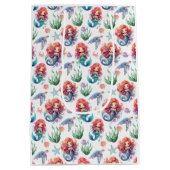 Red Mermaid Gift Bag in White ミディアムペーパーバッグ (裏面)