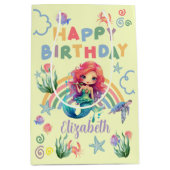 Red Mermaid Gift Bag in Yellow ミディアムペーパーバッグ (正面)