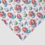 Red Mermaid Tissue Paper in White 薄葉紙 (詳細)