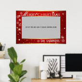 Red Merry きらめく Christmasフォトフレームのポスター ポスター (ホームオフィス)