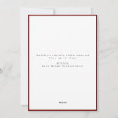 Red Merry Christmasスクリプト3枚の写真コラージュ シーズンカード (裏面)