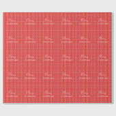 Red Merry Christmas Modern Gift Wrapping Paper ラッピングペーパー (フラット)