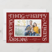 Red Merry Everything and Happy Always Photo シーズンカード (正面)