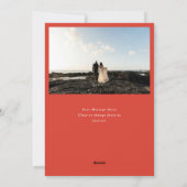 Red Merry Hand Lettering Wedding Photo シーズンカード (裏面)