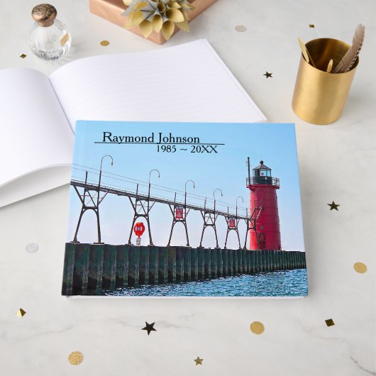 Red Michigan South Haven Lighthouse ゲストブック (正面見開き)