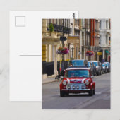 Red Mini Cooper Car Cityのシーンはがき ポストカード (正面/裏面)