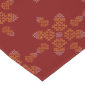 Red Minimal South Indian Kolam Design ショートテーブルランナー (コーナー)