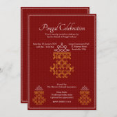 Red Minimal Tamil Kolam Pongal 招待状 (正面/裏面)