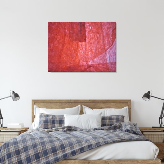 Red minimalism Stretched Canvas Print,Ordinary red キャンバスプリント (インサイチュ (寝室))