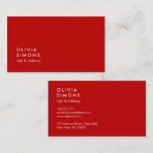 Red Minimalist Business Cards 名刺 (正面/裏面)