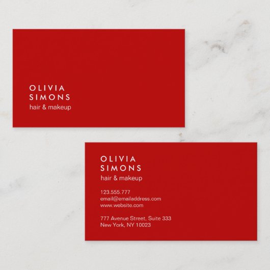 Red Minimalist Business Cards 名刺 (正面/裏面)