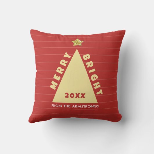 Red Minimalist Christmas Tree クッション (裏面)