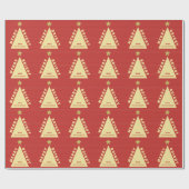 Red Minimalist Christmas Tree Pattern ラッピングペーパー (フラット)