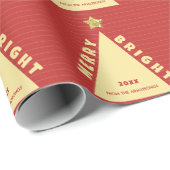 Red Minimalist Christmas Tree Pattern ラッピングペーパー (ロールコーナー)