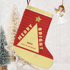 Red Minimalist Christmas Tree Stocking スモールクリスマスストッキング