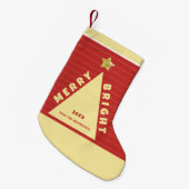 Red Minimalist Christmas Tree Stocking スモールクリスマスストッキング (正面 (吊り時))