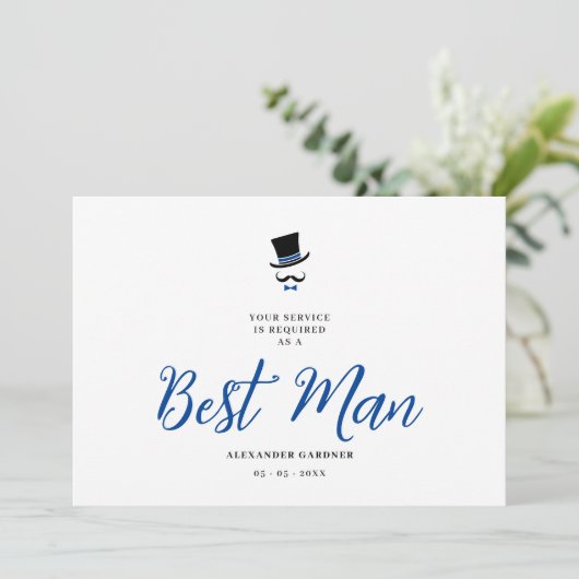 Red Minimalist Exquisite Gorgeous Script Best Man  招待状 (スタンド正面)