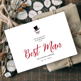 Red Minimalist Exquisite Gorgeous Script Groosman  招待状