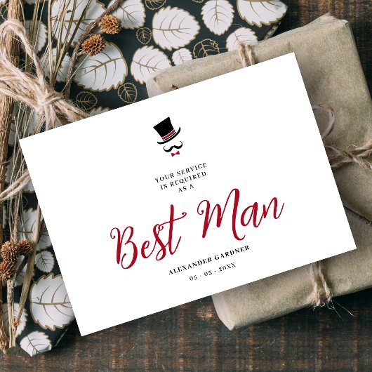 Red Minimalist Exquisite Gorgeous Script Groosman 招待状