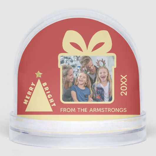 Red Minimalist Tree Gift Box Photo Keepsake (正面)