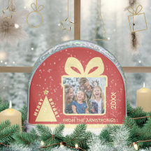 Red Minimalist Tree Gift Box Photo Keepsake