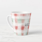 Red Mint Peppermint Mocha Plaid Stripes Christmas カフェラテマグ (左アングル)