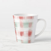 Red Mint Peppermint Mocha Plaid Stripes Christmas カフェラテマグ (右)