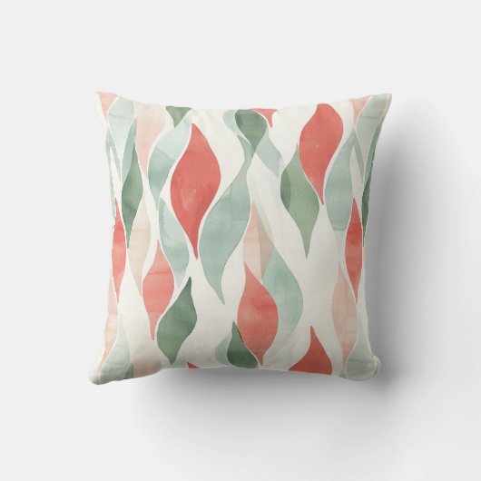 Red Mint Peppermint Mocha Plaid Stripes Christmas クッション (裏面)