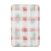 Red Mint Peppermint Mocha Plaid Stripes Christmas バスマット (正面縦)