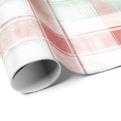 Red Mint Peppermint Mocha Plaid Stripes Christmas ラッピングペーパー (ロールコーナー)