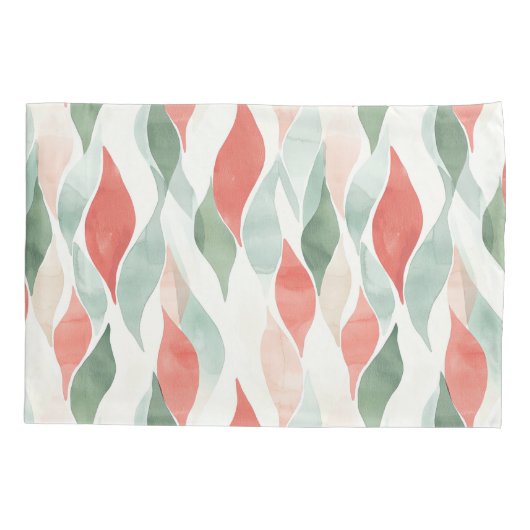 Red Mint Peppermint Mocha Plaid Stripes Christmas 枕カバー (裏面-左)