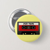 Red Mixテープ- 80Sおよび90Sレトロ·ギフ刺激を受けたト 缶バッジ (正面&裏面)