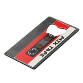 Red Mix Tape - 80sおよび90sレトロギフトインスパイア クレジットカード栓抜き (裏面アングル)