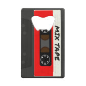 Red Mix Tape - 80sおよび90sレトロギフトインスパイア クレジットカード栓抜き (裏面)